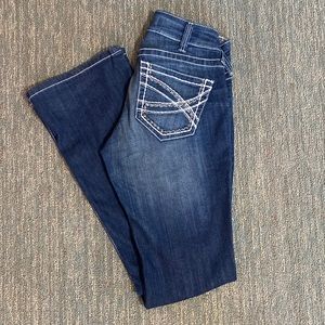 ARIAT jeans. Dark wash. Size 27L (35” inseam). Bootcut.